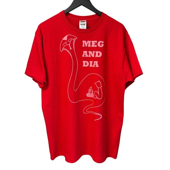 Meg and Dia Monster Y2K Vintage T Shirt Red Size Large - Picture 1 of 4